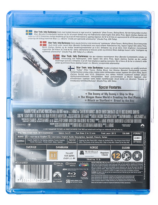 Star Trek Into Darkness - Blu-ray - Blu-ray-levyt - 10105437228 - 1