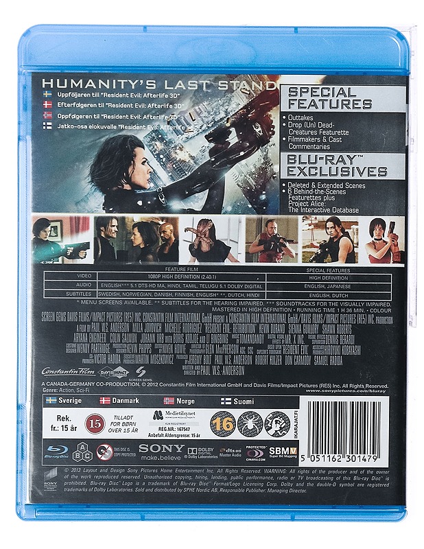 Resident Evil: Retribution - Blu-Ray - Blu-ray-levyt - 10105437235 - 1