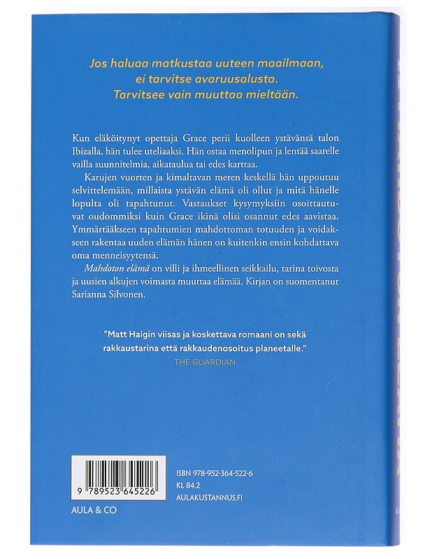 Mahdoton elämä - Haig, Matt - Kaunokirjallisuus - 10105437287 - 1