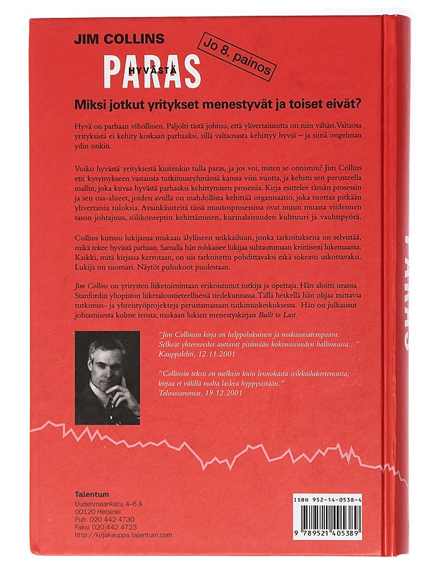 Hyvästä paras : miksi jotkut yritykset menestyvät ja toiset eivät? - Jim Collins - Tietokirjat ja oppaat - 10105437346 - 1