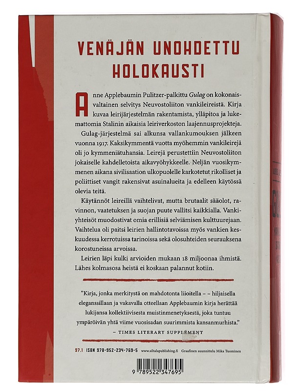Gulag : vankileirien saariston historia - Applebaum, Anne - Historiakirjat - 10105437355 - 1