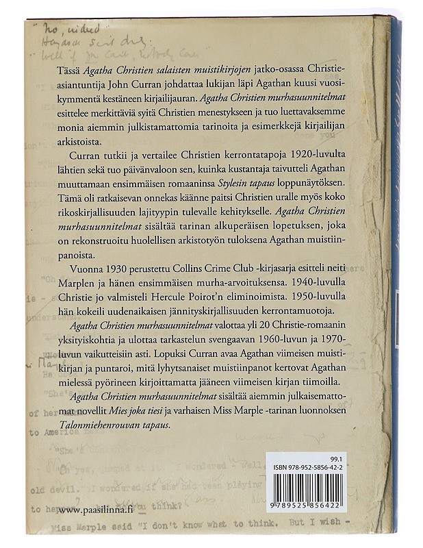 Agatha Christien murhasuunnitelmat : tarinoita ja salaisuuksia kirjailijan arkistoista - Curran, John - Elämäkerrat ja muistelmat - 10105437426 - 1