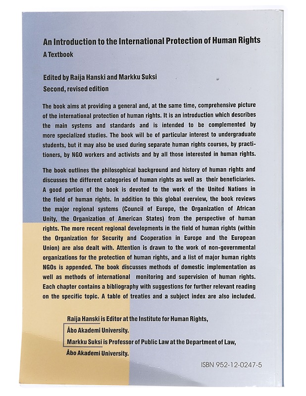An Introduction to the International Protection of Human Rights : A Textbook - Raija Hanski, Markku Suksi - Tietokirjat ja oppaat - 10105437429 - 1