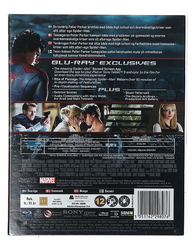 The Amazing Spider-Man - Blu-Ray - Blu-ray-levyt - 10105437547 - 1