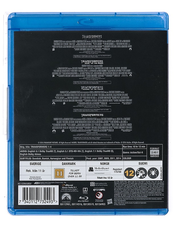 Transformers 4-Movie Collection - Blu-ray - Blu-ray-levyt - 10105437588 - 1