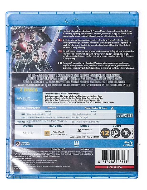 Avengers: Endgame - Blu-Ray - Blu-ray-levyt - 10105437651 - 1