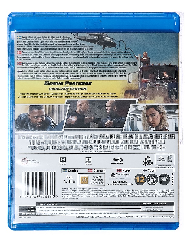 Fast and Furious: Hobbs and Shaw - Blu-Ray - Blu-ray-levyt - 10105437690 - 1
