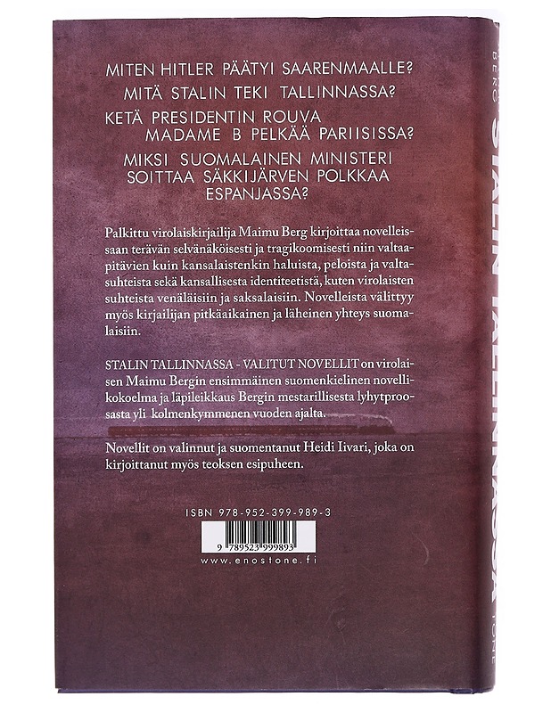 Stalin Tallinnassa : valitut novellit - Berg, Maimu - Romaanit ja novellit - 10105437723 - 1