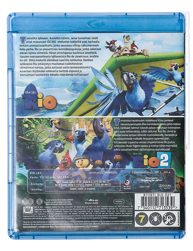 Rio 1 and 2 - Blu-Ray - Blu-ray-levyt - 10105437771 - 1