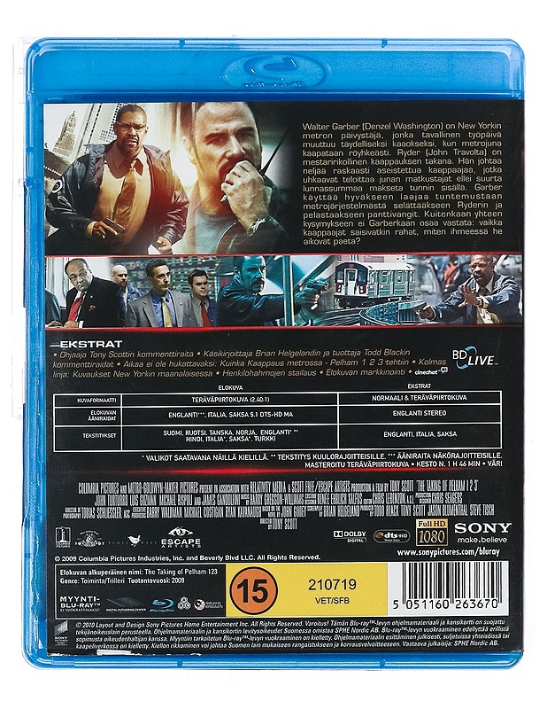 Kaappaus Metrossa: Pelham 123 - Blu-Ray - Blu-ray-levyt - 10105437807 - 1