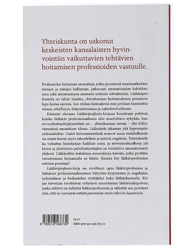 Lääkäriprofessio : professionaalisuus lääkärin työssä - Hallamaa, Jaana - Tietokirjat ja oppaat - 10105437877 - 1