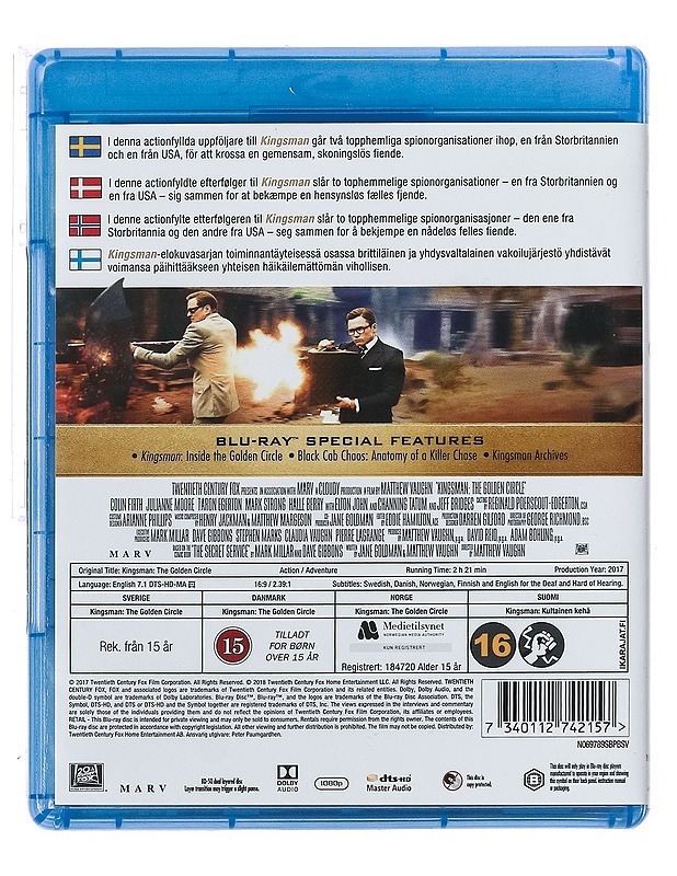 Kingsman: The Secret Service - Blu-Ray - Blu-ray-levyt - 10105437882 - 1