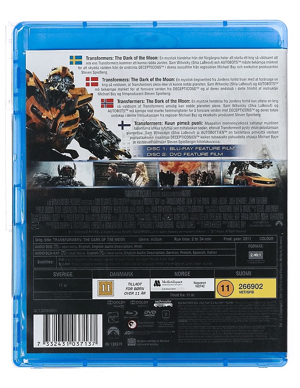 Transformers: Dark Of The Moon - Blu-Ray + DVD - Blu-ray-levyt - 10105437903 - 1