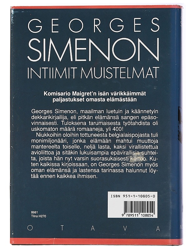 Intiimit muistelmat - Simenon, Georges - Elämäkerrat ja muistelmat - 10105437905 - 1