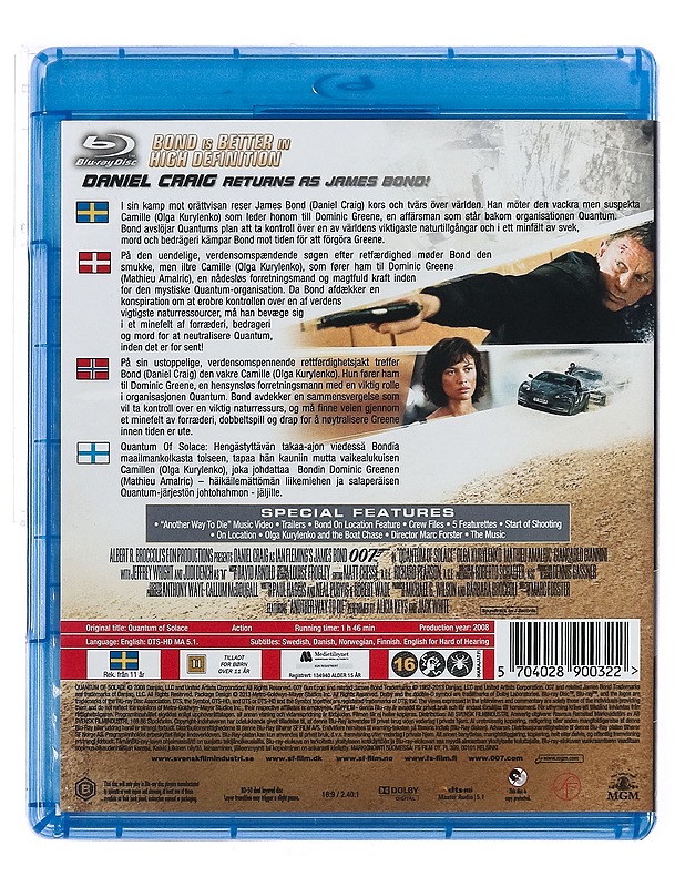 Quantum Of Solace - Blu-Ray - Blu-ray-levyt - 10105437936 - 1