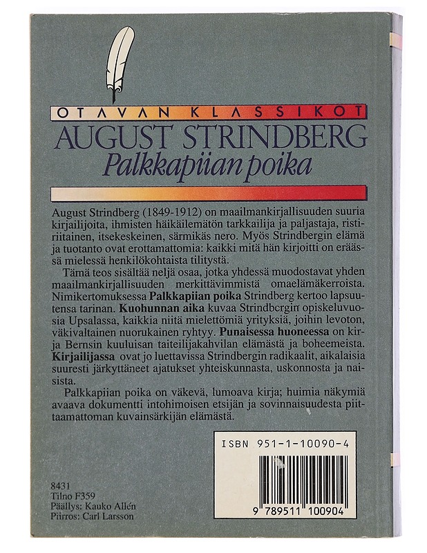 Palkkapiian poika - Strindberg, August - Romaanit ja novellit - 10105438109 - 1