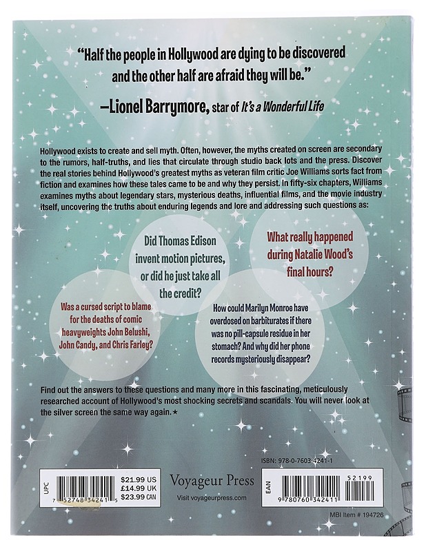 Hollywood myths - Joe Williams - Musiikki- ja elokuvakirjat - 10105438121 - 1