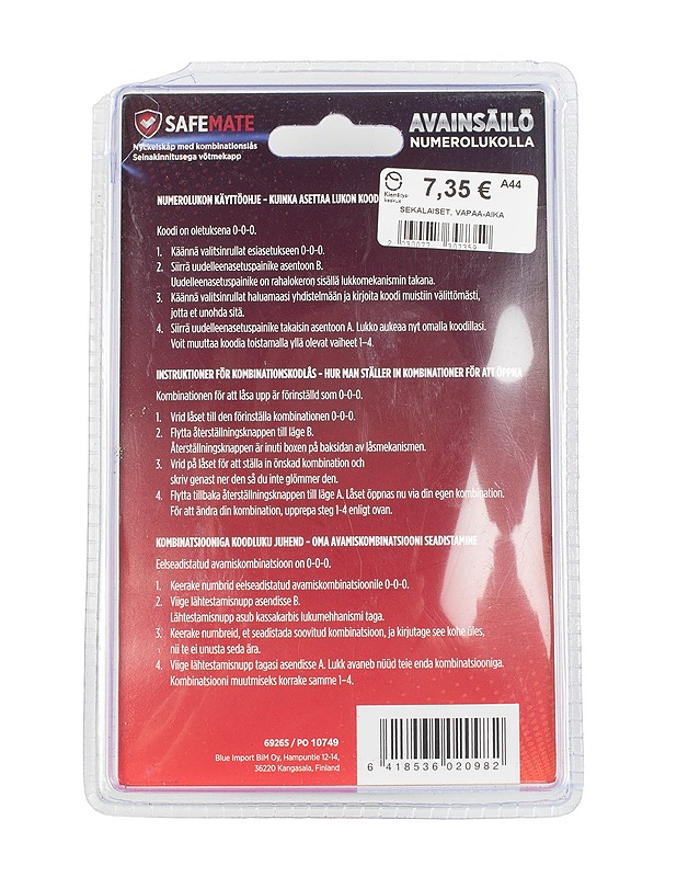 SAFEMATE Avainsäilö - Muut urheiluvälineet ja vapaa-aika - 10105438199 - 1