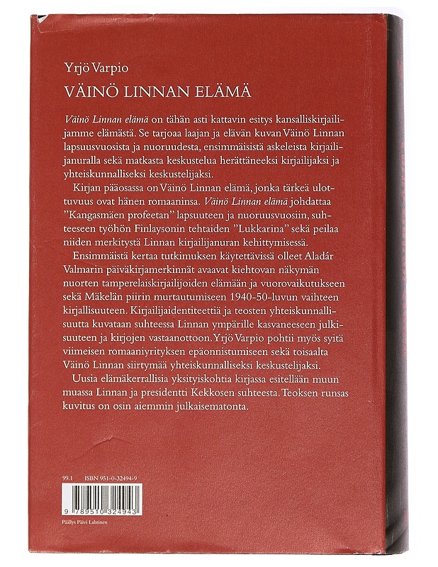 Väinö Linnan elämä - Yrjö Varpio - Elämäkerrat ja muistelmat - 10105438437 - 1