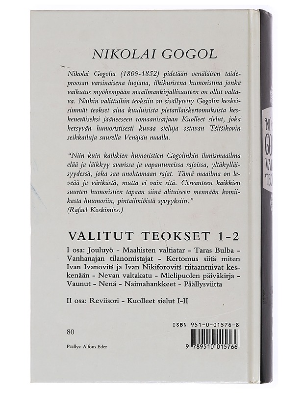 Valitut teokset. 2. osa - Gogol, Nikolai - Romaanit ja novellit - 10105438596 - 1
