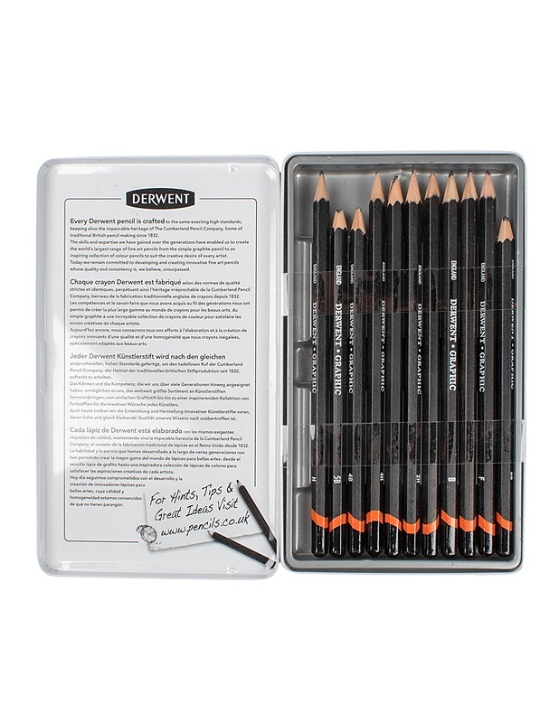 DERWENT Graphic Medium puukynä, 11 kpl - Askartelu - 10105438784 - 1
