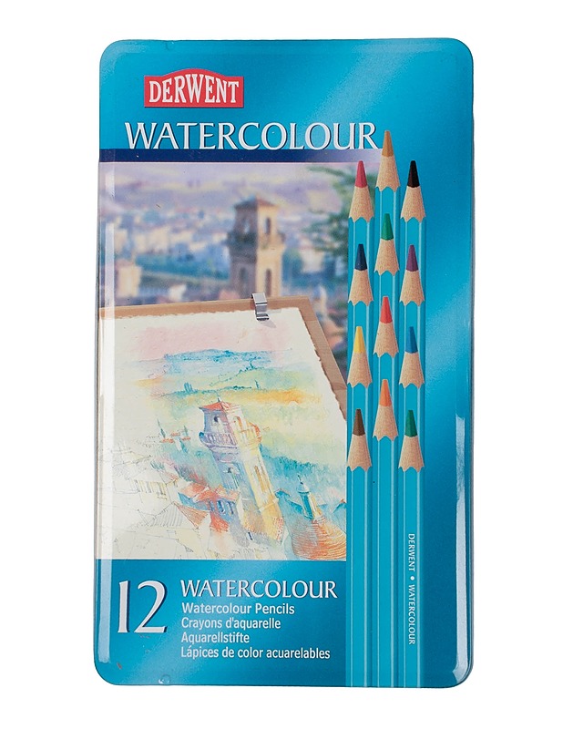 DERWENT Watercolour akvarellikynä, 12 kpl - Askartelu - 10105438792 - 0