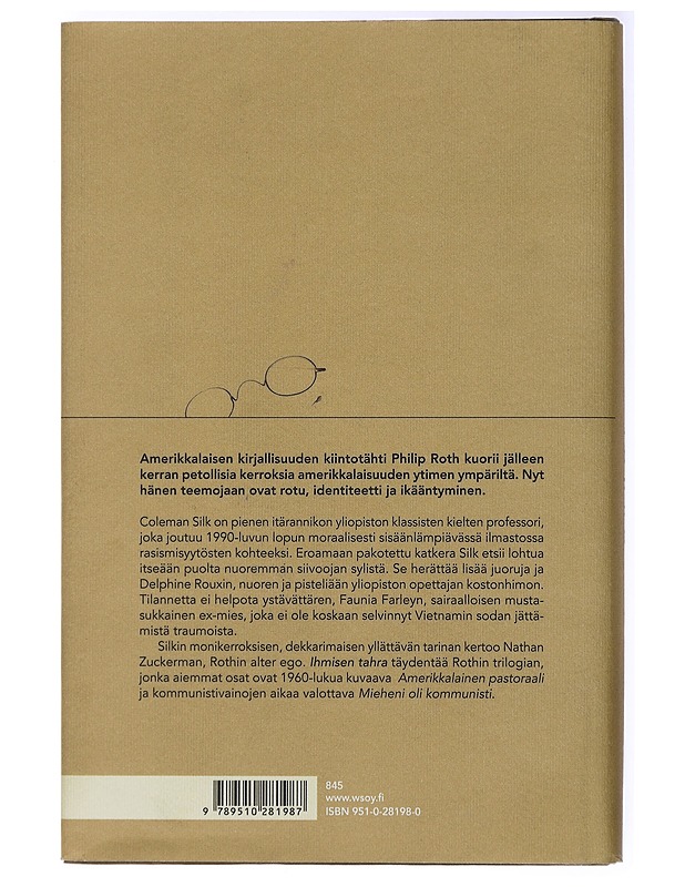 Ihmisen tahra - Roth, Philip - Romaanit ja novellit - 10105438811 - 1