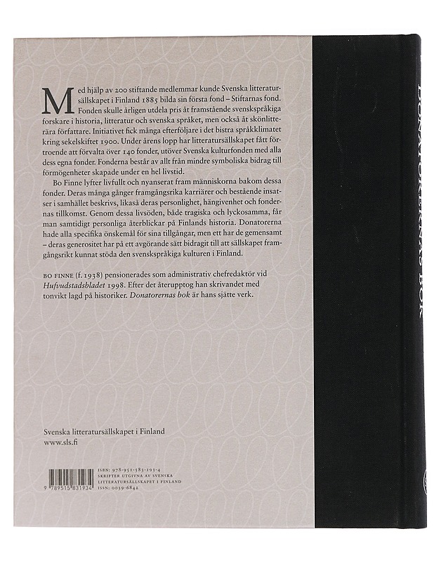 Donatorernas bok : människorna bakom fonderna i Svenska litteratursällskapet i Finland - Bo Finne - Taide- ja kulttuurikirjat - 10105438842 - 1
