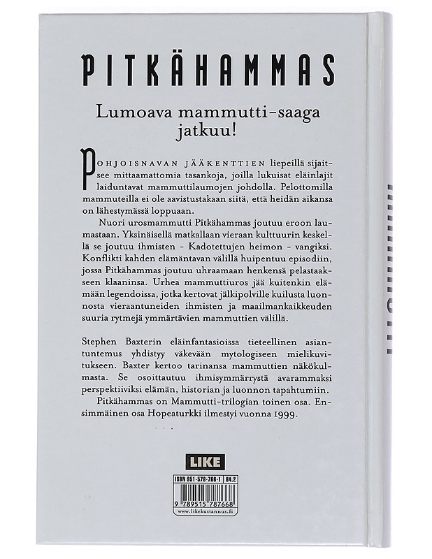 Mammutit. Kirja 2, Pitkähammas - Baxter, Stephen - Fantasia- ja scifi - 10105438844 - 1