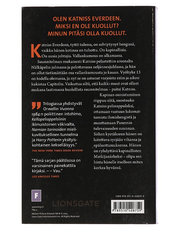 Nälkäpeli. 3, Matkijanärhi - Collins, Suzanne - Fantasia- ja scifi - 10105438979 - 1