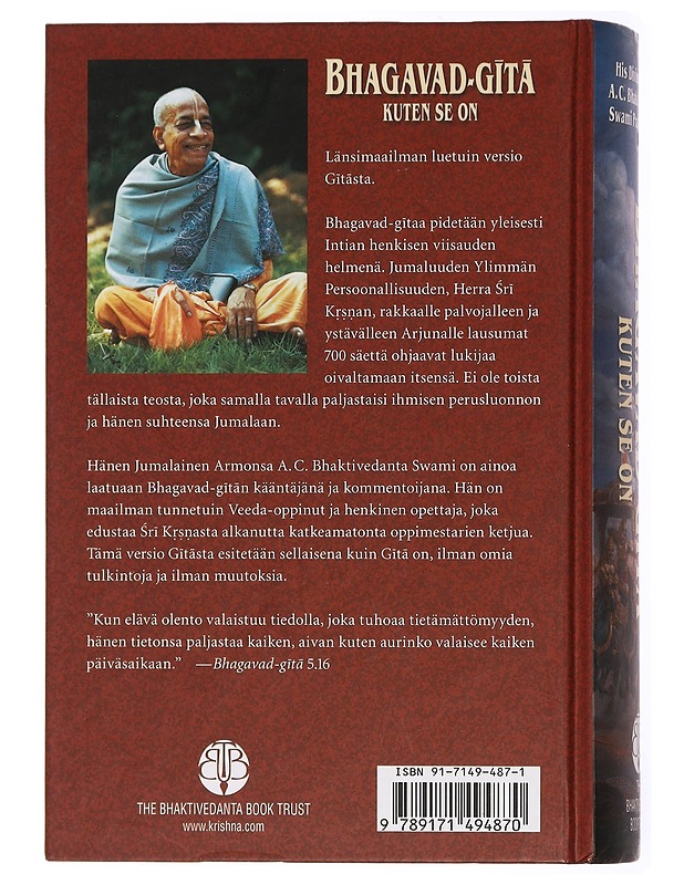 Bhagavad-g?t? kuten se on - A. C. Bhaktivedanta Swami Prabhup?da - Taide- ja kulttuurikirjat - 10105438987 - 1