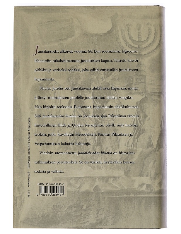 Juutalaissodan historia - Josephus, Flavius - Historiakirjat - 10105439002 - 1