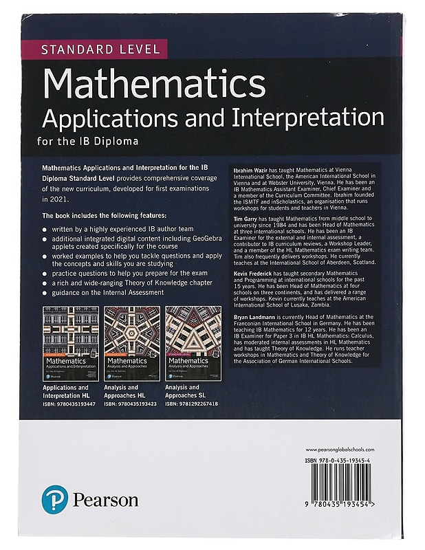 Mathematics: Applications and Interpretation for the IB diploma - Ibrahim Wazir - Tietokirjat ja oppaat - 10105439026 - 1