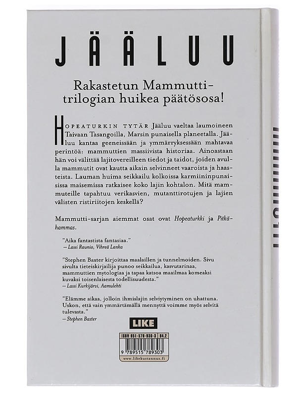 Mammutit. Kirja 3, Jääluu - Baxter, Stephen - Fantasia- ja scifi - 10105439063 - 1