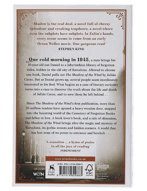 The Shadow of the Wind -  Carlos Ruiz Zafón - Romaanit ja novellit - 10105439116 - 1