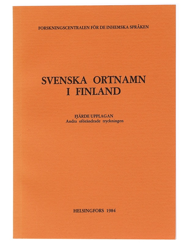 Svenska ortnamn i Finland - Ådahl-Sundgren, Ulla - Tietokirjat ja oppaat - 10105439126 - 0