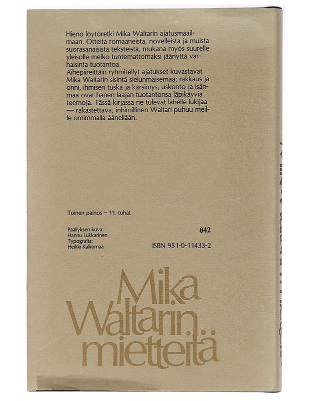 Mika Waltarin mietteitä - Waltari, Mika - Tietokirjat ja oppaat - 10105439302 - 1