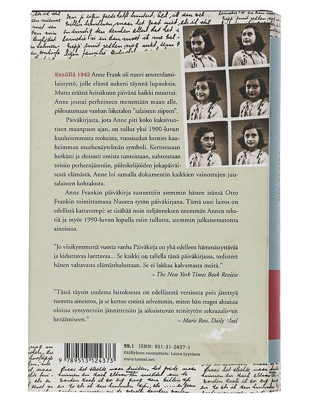 Päiväkirja : 12. kesäkuuta 1942-1. elokuuta 1944 - Frank, Anne - Elämäkerrat ja muistelmat - 10105439405 - 1