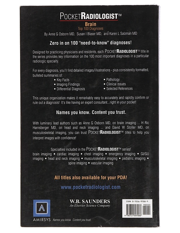 PocketRadiologist : Brain Top 100 Diagnoses - Osborn, Anne G. - Tietokirjat ja oppaat - 10105439457 - 1