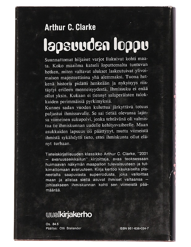 Lapsuuden loppu - Clarke, Arthur C. - Fantasia- ja scifi - 10105439481 - 1