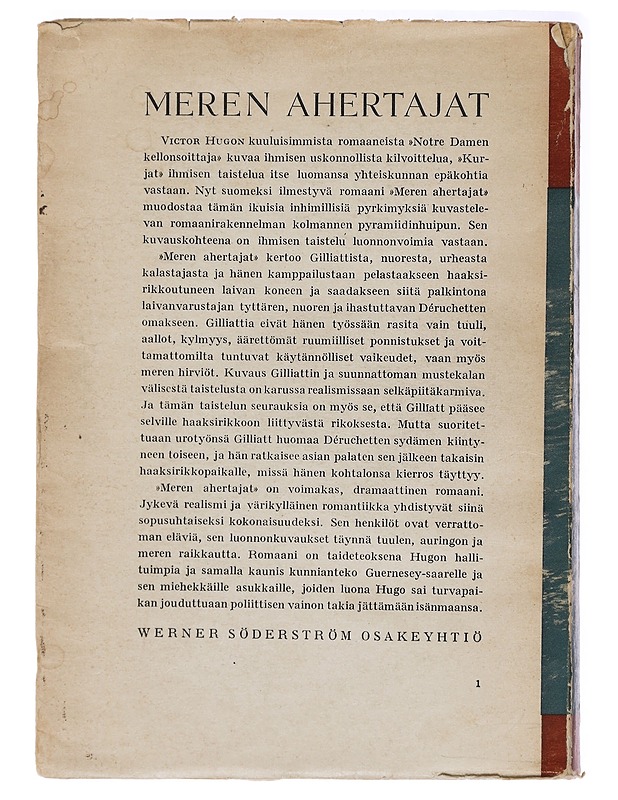 Meren ahertajat - Victor Hugo - Romaanit ja novellit - 10105439486 - 1