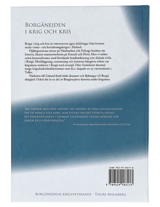 Borgånejden i krig och kris - Malmberg, Thure - Elämäkerrat ja muistelmat - 10105439582 - 1