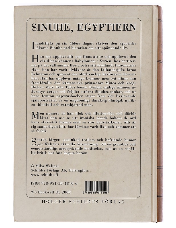 Sinuhe egyptiern / femton böcker ur den egyptiske läkaren Sinuhes liv omkr. 1390-1335 f.Kr - Waltari, Mika - Historiakirjat - 10105439624 - 1