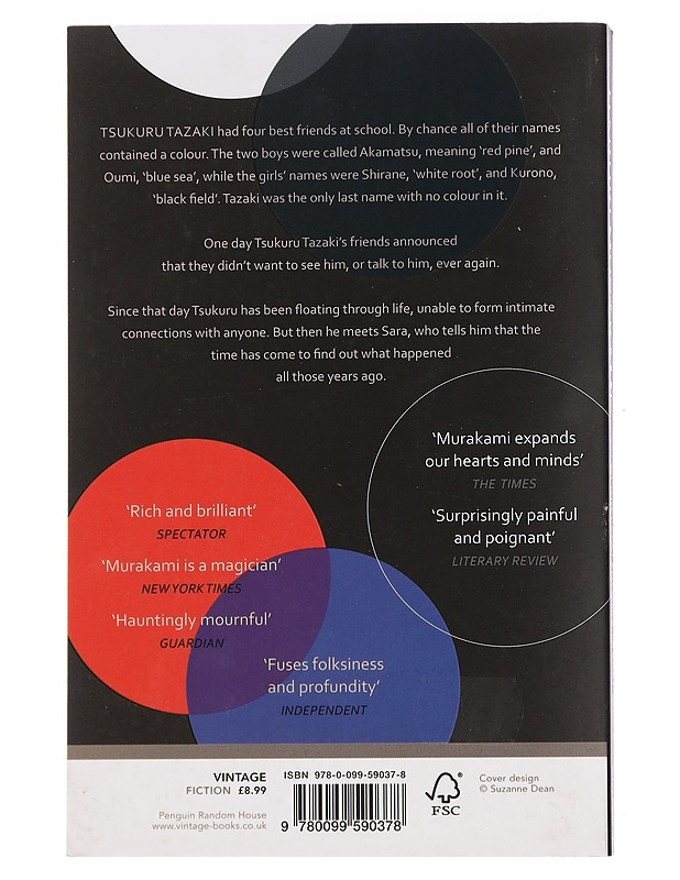 Colorless Tsukuru Tazaki and his years of pilgrimage - Murakami, Haruki - Romaanit ja novellit - 10105439664 - 1