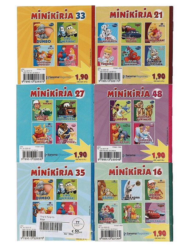 Disney - minikirjoja 6 kpl - Lastenkirjat - 10105439666 - 1