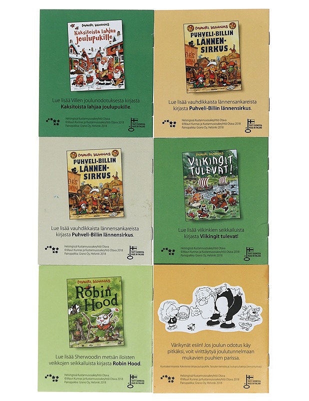 Mauri Kunnas - minikirjoja 6 kpl - Lastenkirjat - 10105439734 - 1