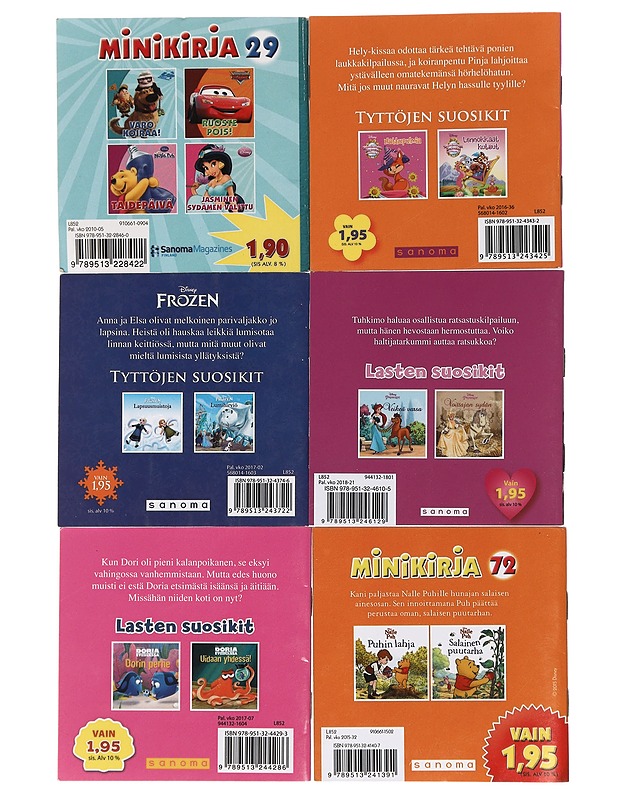 Disney/Pixar - minikirjoja 6 kpl - Lastenkirjat - 10105439782 - 1