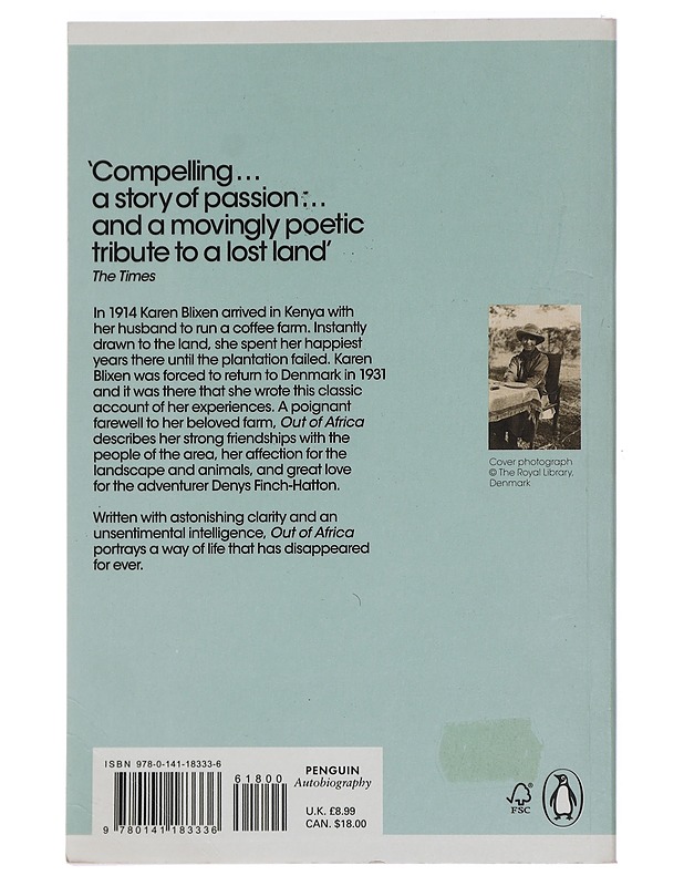 Out of Africa - Karen Blixen - Elämäkerrat ja muistelmat - 10105439784 - 1