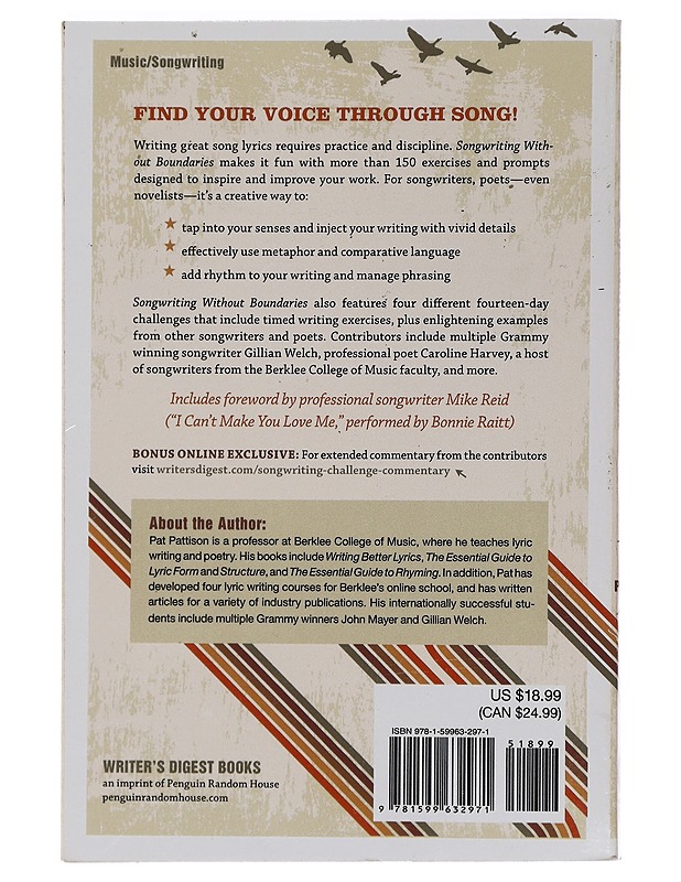 Songwriting without boundaries : lyric writing exercises for finding your voice - Pat Pattison - Musiikki- ja elokuvakirjat - 10105439853 - 1