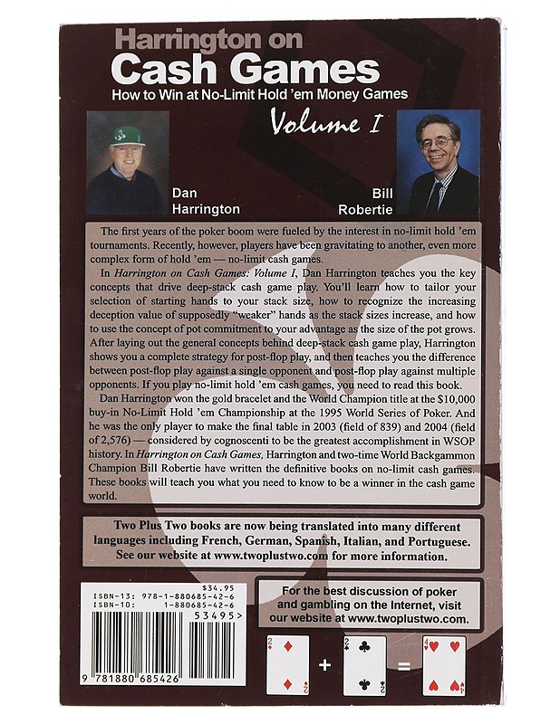 Harrington on Cash Games : Volume I - Dan Harrington - Tietokirjat ja oppaat - 10105439941 - 1